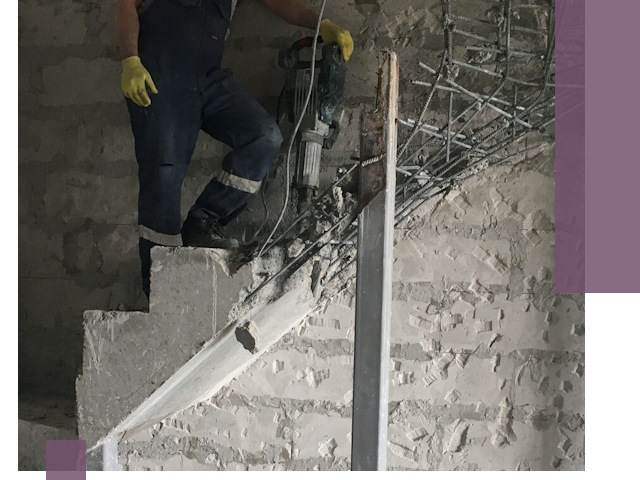 Демонтаж металлических и бетонных лестниц в Карталах