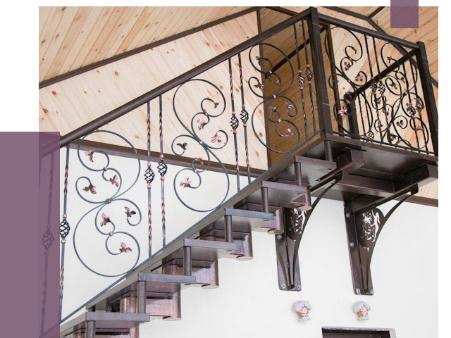 Кованые лестницы в Карталах от 81362 руб. под ключ