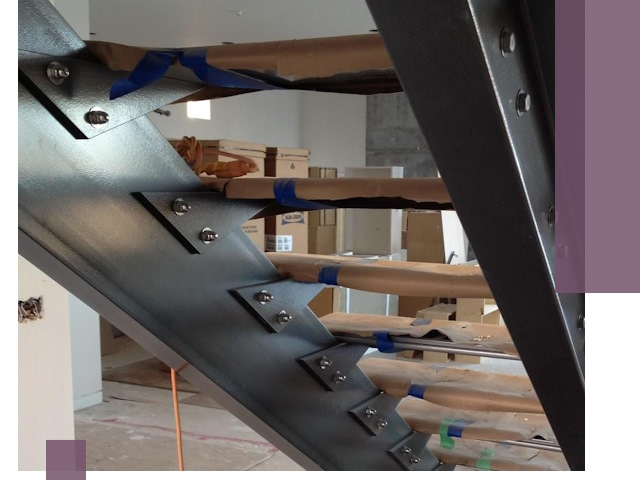 Усиление лестничных конструкций и усиление опор в Карталах