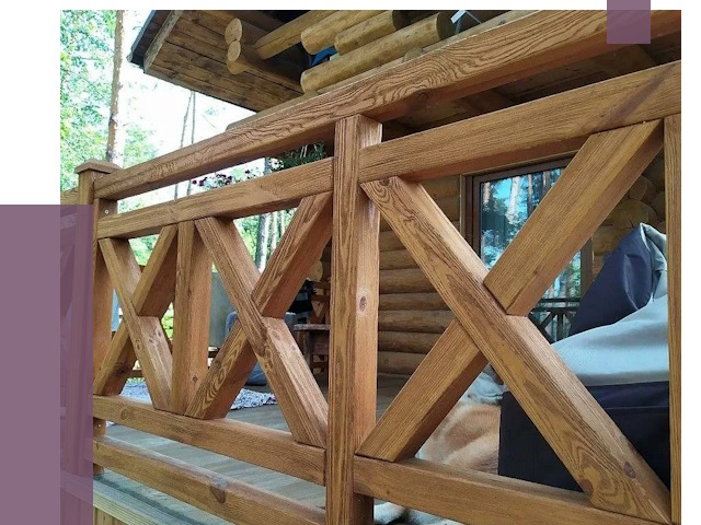 Деревянные перила под ключ в Карталах от 7823 руб. 