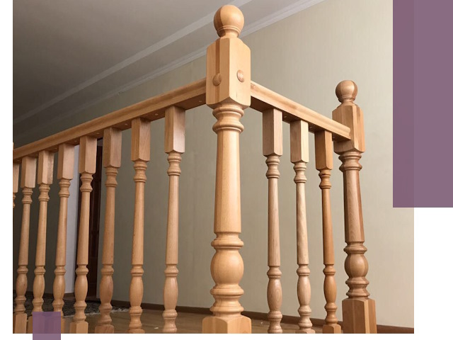 Деревянные перила на заказ в Карталах: монтаж и изготовление