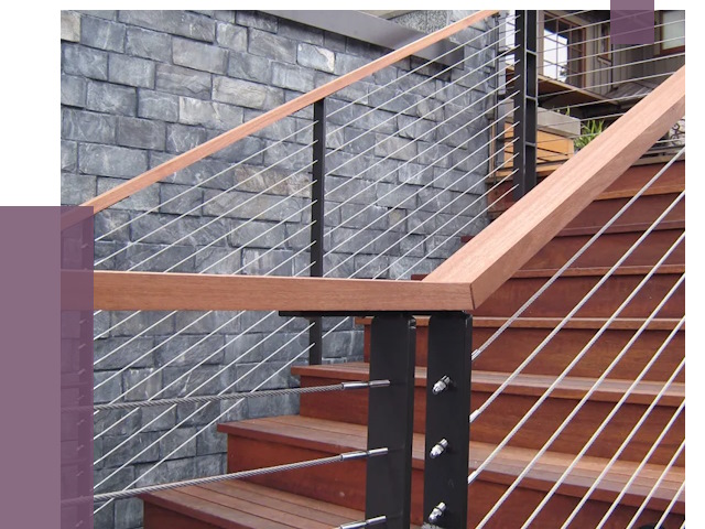 Тросовые перила под ключ в Карталах от 7928 руб.