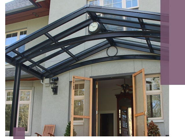 Изготовление и монтаж навесов и козырьков в Карталах