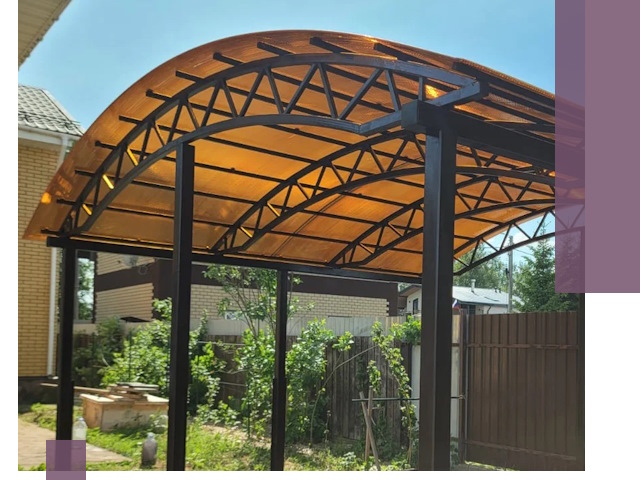 Изготовление навесов под ключ в Карталах из качественных материалов