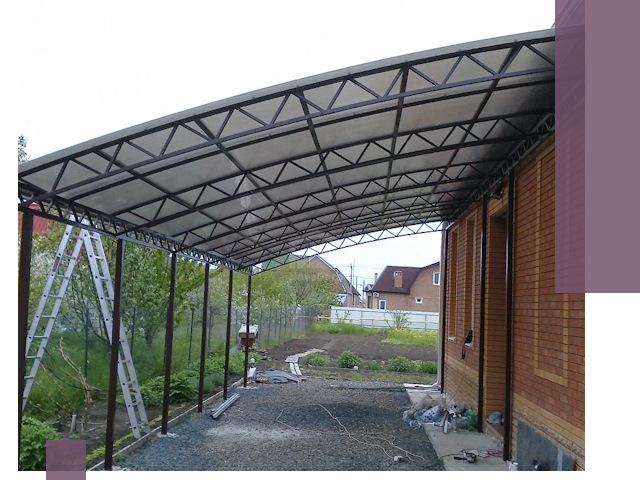 Профессиональный монтаж навесов под ключ в Карталах