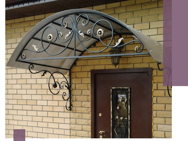 Изготовление козырьков из металла под ключ в Карталах