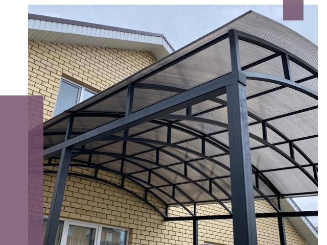 Монтаж козырьков в Карталах от 11735 руб. | ПРОЛЁТ-Крт