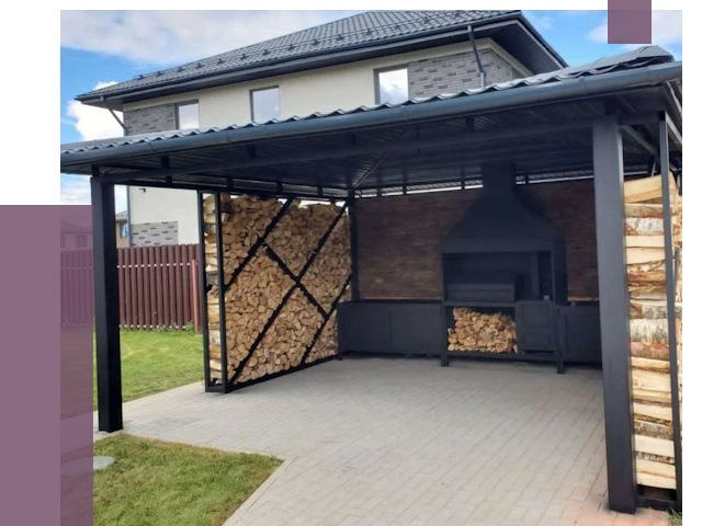 Навесы для барбекю в Карталах от 12987 руб. под ключ | ПРОЛЁТ-Крт