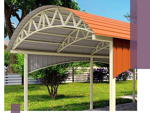 Навесы из профнастила под ключ в Карталах — установка и монтаж