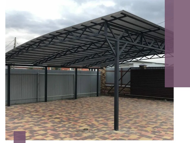 Металлические навесы под ключ в Карталах — изготовление и монтаж