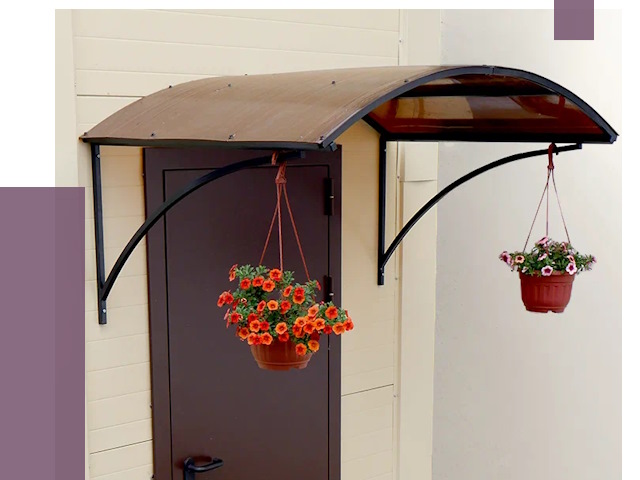 Козырьки над входом в Карталах от 15125 руб.  | ПРОЛЁТ-Крт