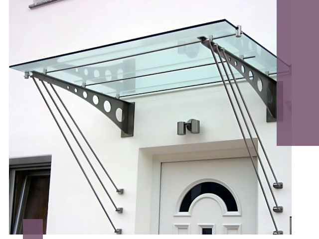 Козырьки над входом под ключ в Карталах — изготовление и монтаж