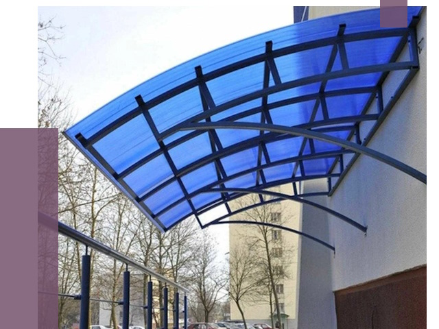 Козырьки из поликарбоната в Карталах от 4381 руб. под ключ | ПРОЛЁТ-Крт