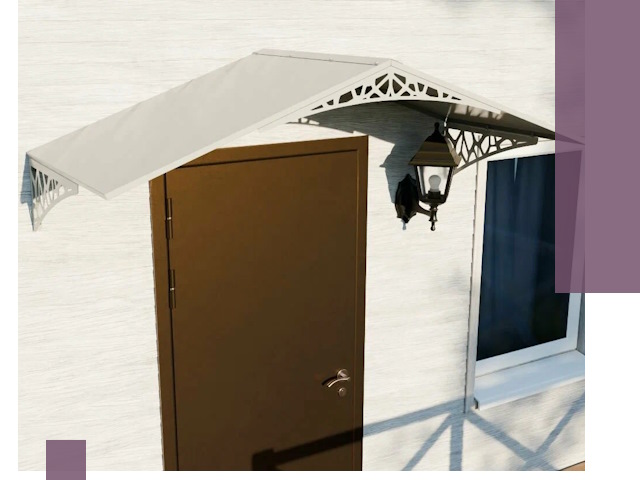 Металлические козырьки на входы и террасы в Карталах