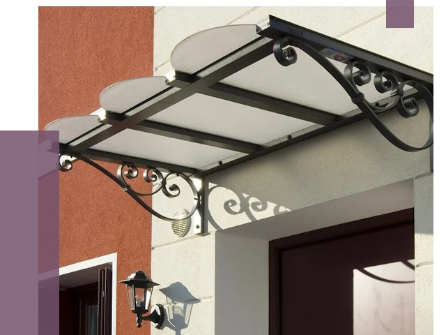 Односкатные козырьки в Карталах от 8553 руб.  | ПРОЛЁТ-Крт