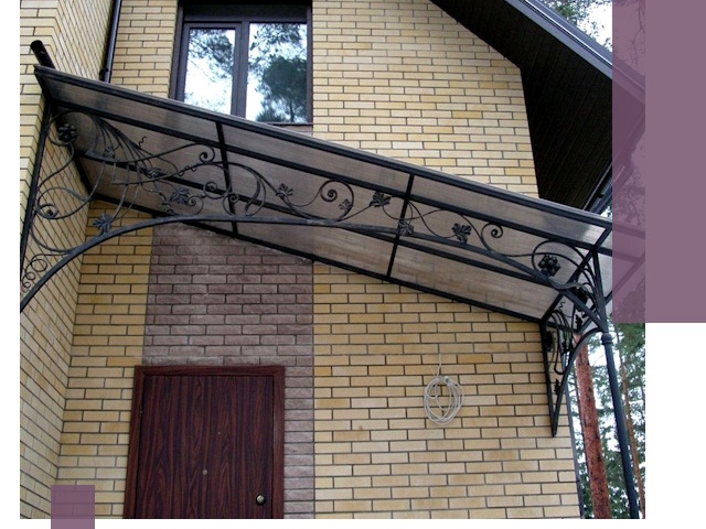 Односкатные козырьки из металла под ключ в Карталах