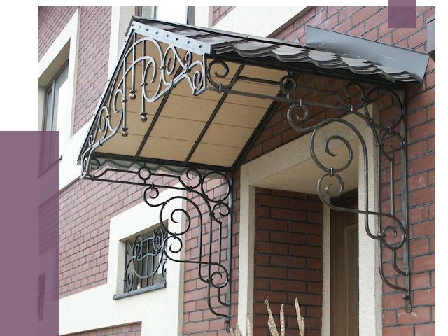 Двускатные козырьки в Карталах под ключ от 13039 руб.