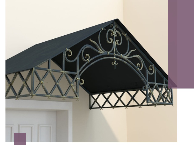 Двускатные металлические козырьки под ключ в Карталах